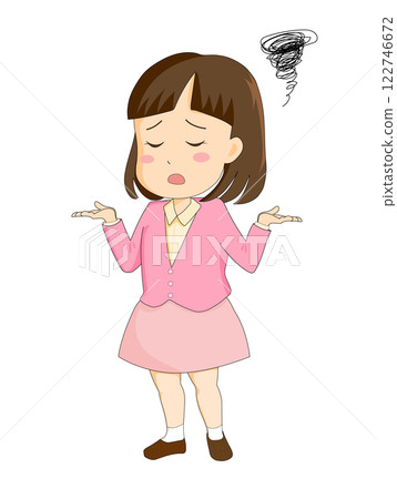 Girl making a gesture of raising her hands Girl making a gesture of raising her hands 122746672