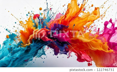 Abstract background of colorful smoke bursting and swirling 122746731