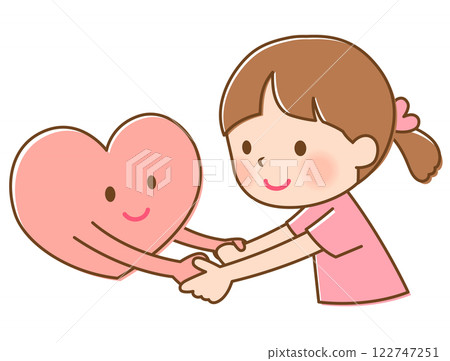 女孩牽手心 兒童心靈 心理護理 122747251