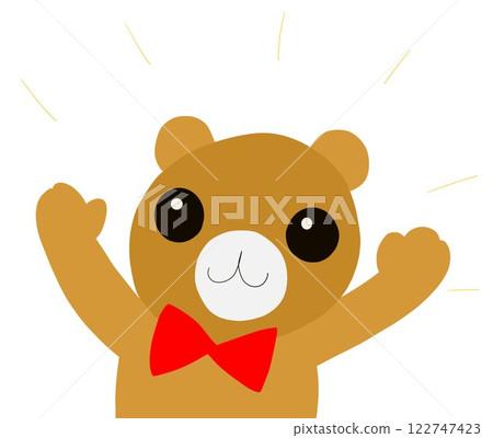 Festive teddy bear with ribbon 122747423