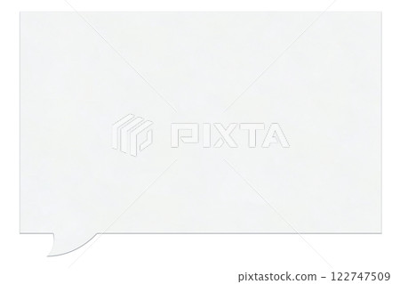 A white paper speech bubble cut into a square and coming out from the left A white paper speech bubble cut into a square and coming out from the left 122747509