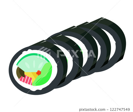 厚切卷。向量插圖 122747549