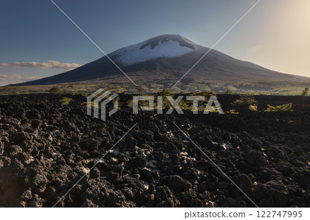 Baked running lava flow 122747995