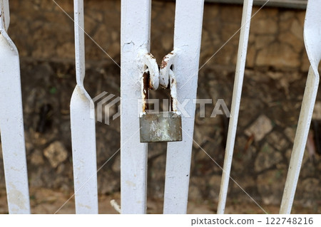 metal padlock for locking doors and gates in Israel. metal padlock for locking doors and gates in Israel. 122748216