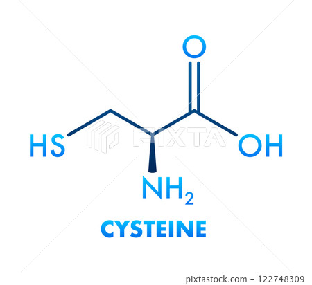 Cysteine molecular structure representing amino acid and protein building block Cysteine molecular structure representing amino acid and protein building block 122748309