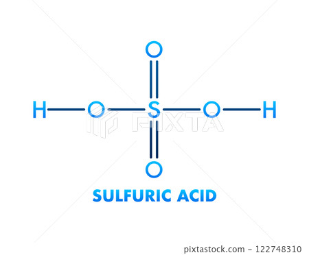 Sulfuric Acid Molecular Structure with Chemical Formula H2SO4 Sulfuric Acid Molecular Structure with Chemical Formula H2SO4 122748310
