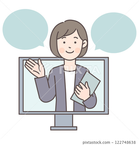 Business person explaining online 1_PC Business person explaining online 1_PC 122748638