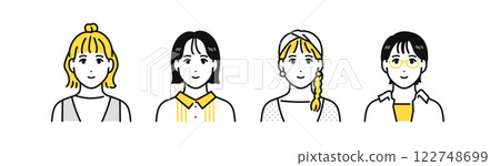 年輕女性朋友性格圖標 122748699