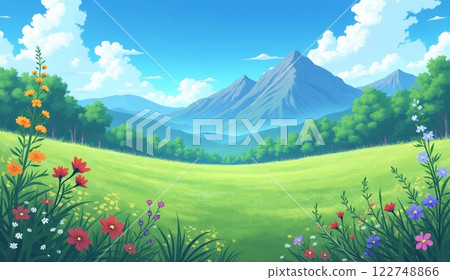 Spring plateau covered in clouds 122748866