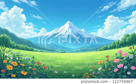 從芝公園觀賞春天的花朵和秋天的雪山 122748867