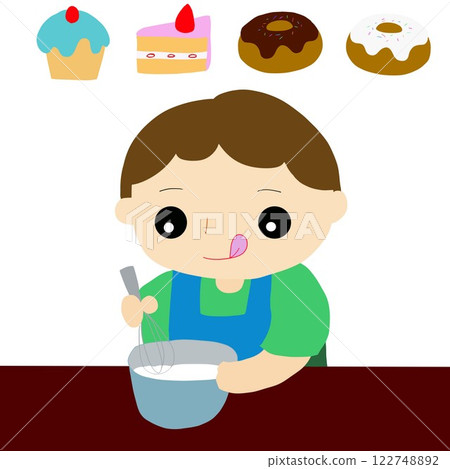 製作蛋糕和甜甜圈等甜食的男人 製作蛋糕和甜甜圈等甜食的男人 122748892