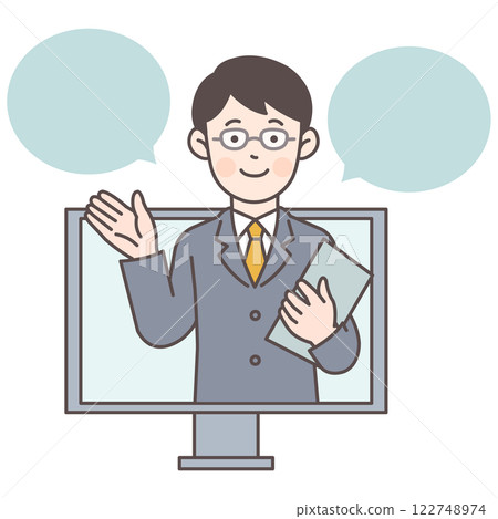 Businessman explaining online 1_PC 122748974