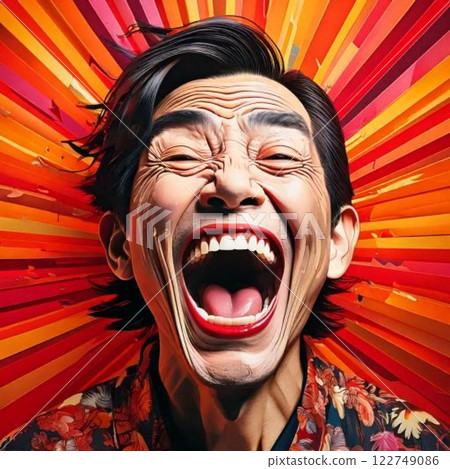 穿著和服的微笑男子的插圖 穿著和服的微笑男子的插圖 122749086