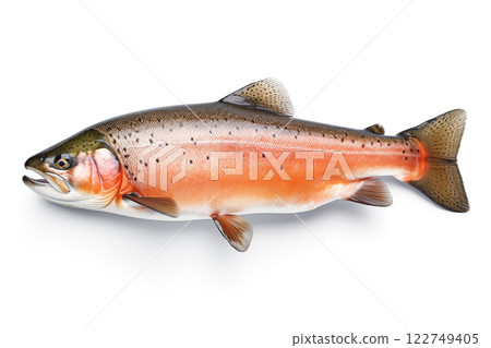fresh salmon isolated on the white background 122749405