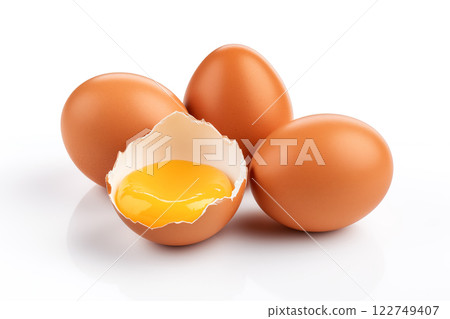 brown eggs isolated on white 122749407