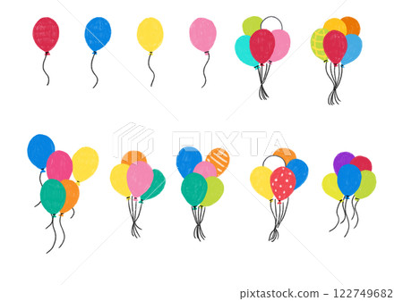Various balloons illustration set 122749682