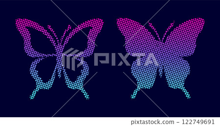 Colorful halftone butterflies  122749691