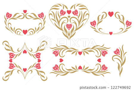 Collection of delicate floral frames Collection of delicate floral frames 122749692