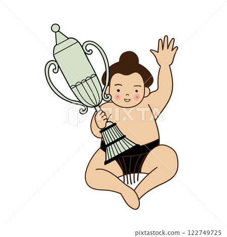 Sumo wrestler championship cup 122749725