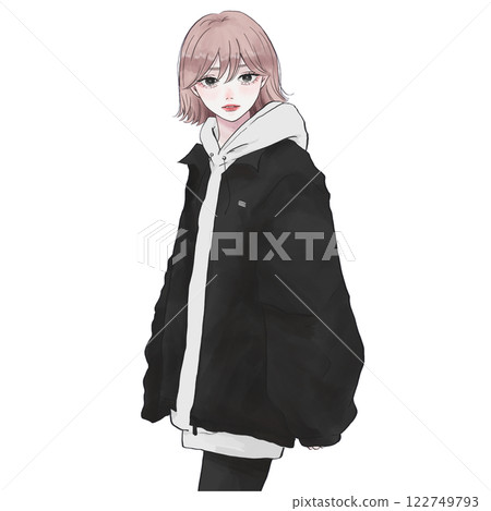 A woman in a coat 122749793