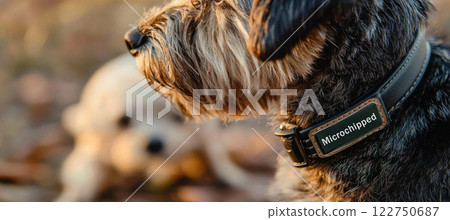 Microchipped Pet Collar Symbolizing Security and Responsible Ownership 122750687