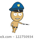 Policeman patrolling the streets 122750934