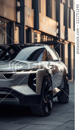 Luxury Electric SUV in a Cutting-Edge Urban Environment for Modern Automotive Design 122751240