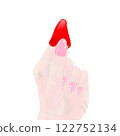 Hands with pink manicure holding strawberries 122752134
