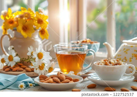 Nutritious Breakfast Spread with Sleep-Aiding Foods in Bright Morning Light for Healthy Living Nutritious Breakfast Spread with Sleep-Aiding Foods in Bright Morning Light for Healthy Living 122752537