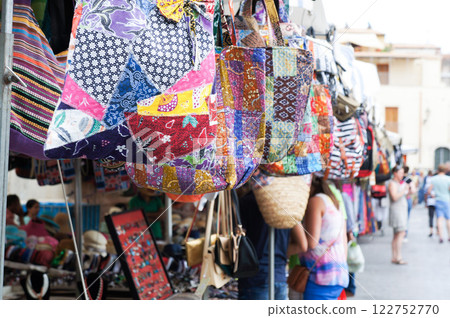 A street lined with souvenir shops at overseas tourist destinations A street lined with souvenir shops at overseas tourist destinations 122752770