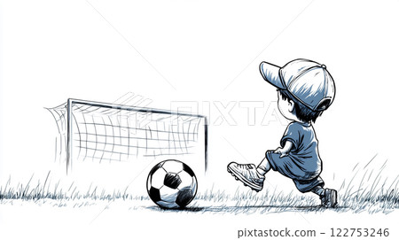 Illustration of kids playing soccer Illustration of kids playing soccer 122753246