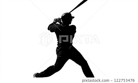 Baseball batter silhouette 122753476