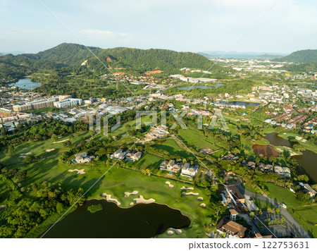 Aerial view green golf field in Kathu district Phuket Thailand 122753631
