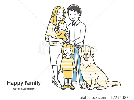 Smiling friendly family image illustration material 122753821