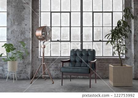 Modern chair in an industrial loft 122753992