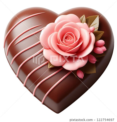 Romantic Heart Chocolate Delight on Valentine's Day 122754697