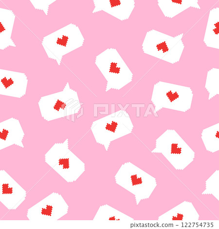 Pixelated seamless pattern with a message bubble. Pixelated seamless pattern with a message bubble. 122754735