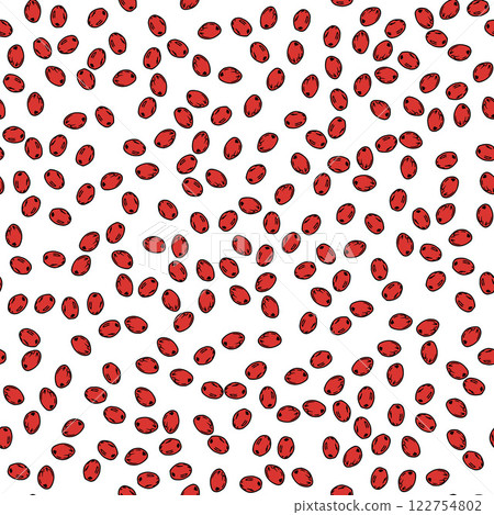 Seamless pattern with red coffee berries Seamless pattern with red coffee berries 122754802