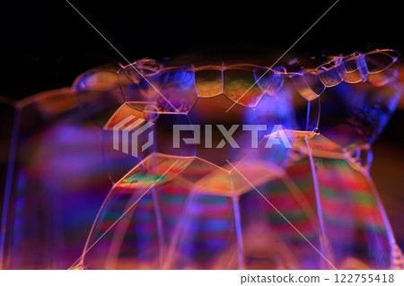 Orange and purple fluid forms, liquid abstraction, colour waves, deep dark backgrounds, geometric shapes, liquid connection, perfect science 122755418