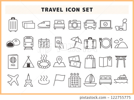 Domestic, international and travel related icon set 122755775