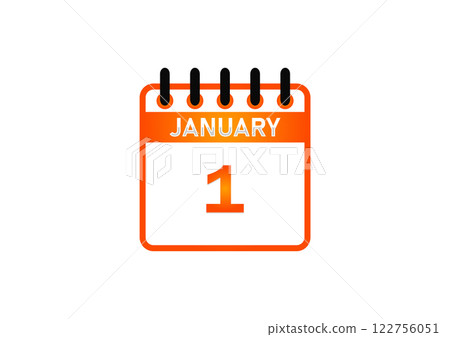 January 1, Calendar icon and Time planner Daily Calendar reminder 122756051