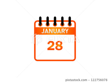 January 28, Calendar icon and Time planner Daily Calendar reminder January 28, Calendar icon and Time planner Daily Calendar reminder 122756078