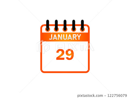 January 29, Calendar icon and Time planner Daily Calendar reminder January 29, Calendar icon and Time planner Daily Calendar reminder 122756079