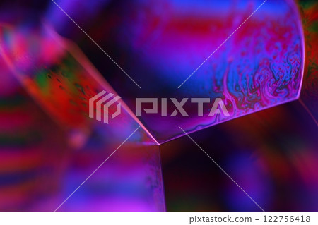Purple liquid texture in macro, bright fluid background, smooth movement, something that cannot be seen with the naked eye, perfect surface, orange and purple shapes 122756418