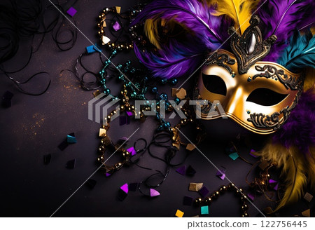 mardi gras holiday background large copyspace area with copy space for text 122756445