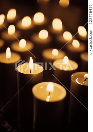 Glowing Candles Creating a Warm and Inviting Atmosphere That is Serene and Tranquil for Everyone to Enjoy 122756455