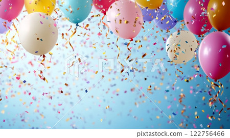Golden and blue baloons 122756466