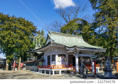Shiraoka Hachiman Shrine, Shiraoka City, Saitama Prefecture, worship hall, shrine of divine horse legend 122756576
