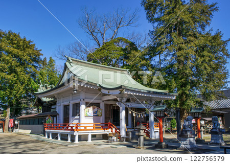 Shiraoka Hachiman Shrine, Shiraoka City, Saitama Prefecture, worship hall, shrine of divine horse legend 122756579