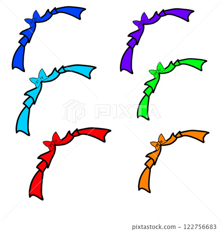 簡單的彩色絲帶設置圖案 簡單的彩色絲帶設置圖案 122756683